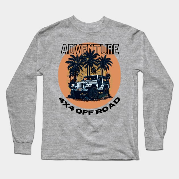 4x4 off-road Adventure Long Sleeve T-Shirt by D.W.P Apparel